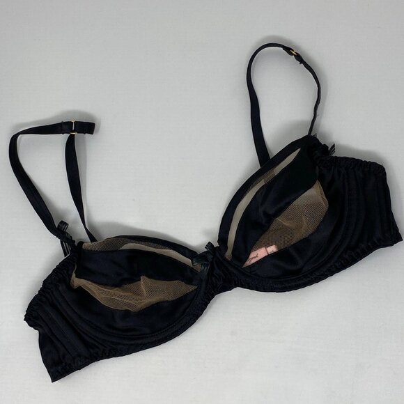 Agent Provocateur Evalyne Black Silk Bra 36B New/Defect - Picture 7 of 16